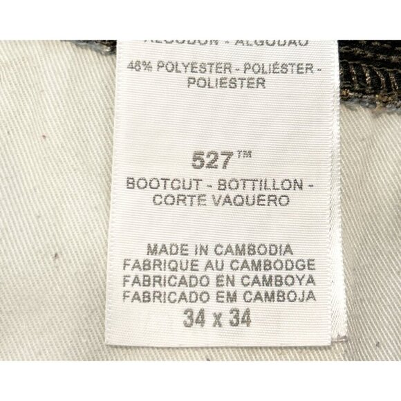 Levi's Mens 527 Black Label Boot Cut Snap Pocket Bootcut Jeans Blue Size 34 x 34 - Picture 7 of 10